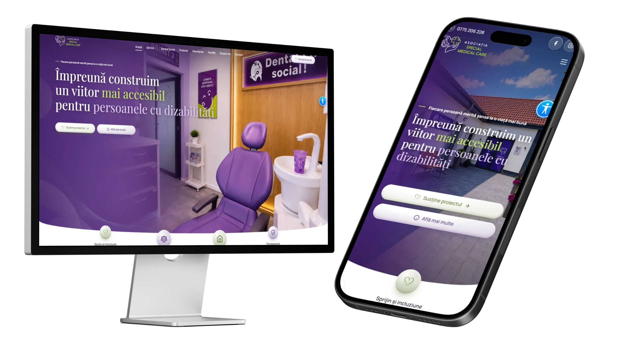 specialmedicalcare.ro — Asociație non-profit, site realizat de Maya Digital