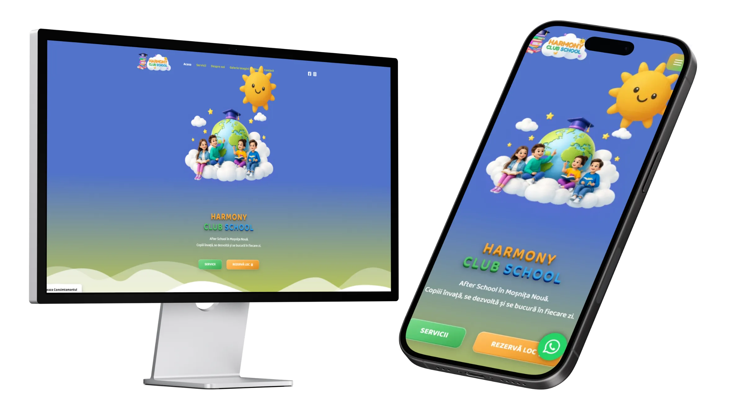 harmonyclubschool.ro — After school, site realizat de Maya Digital