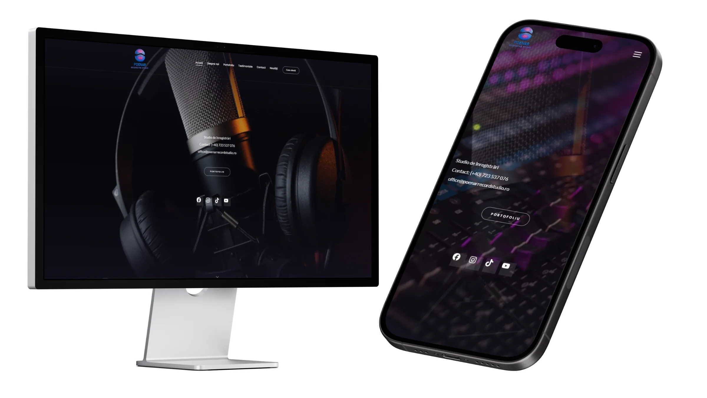 poenarrecordstudio.ro — Studio de înregistrări, site realizat de Maya Digital